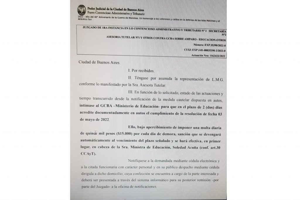 Multan a Soledad Acuña con $ 15 mil diarios por no reestablecer el transporte a estudiantes con discapacidad 1 Multan a Soledad Acuña con $ 15 mil diarios por no reestablecer el transporte a estudiantes con discapacidad