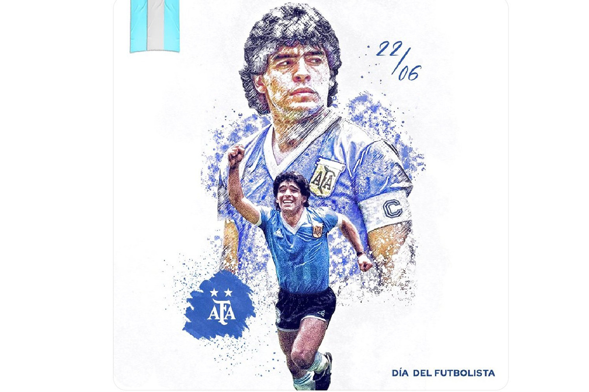 La Liga Profesional y el presidente de la AFA recordaron a Maradona en el Día del Futbolista Argentino