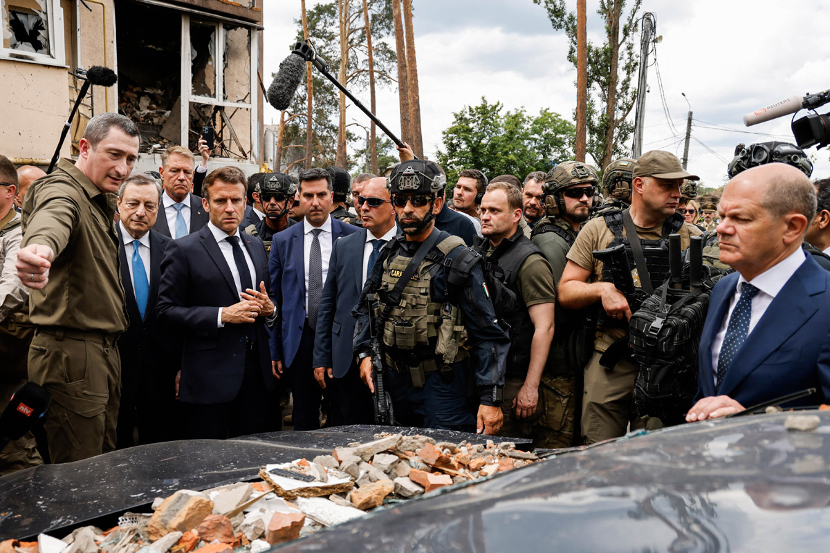 Líderes europeos llegaron a Ucrania y visitaron una ciudad devastada