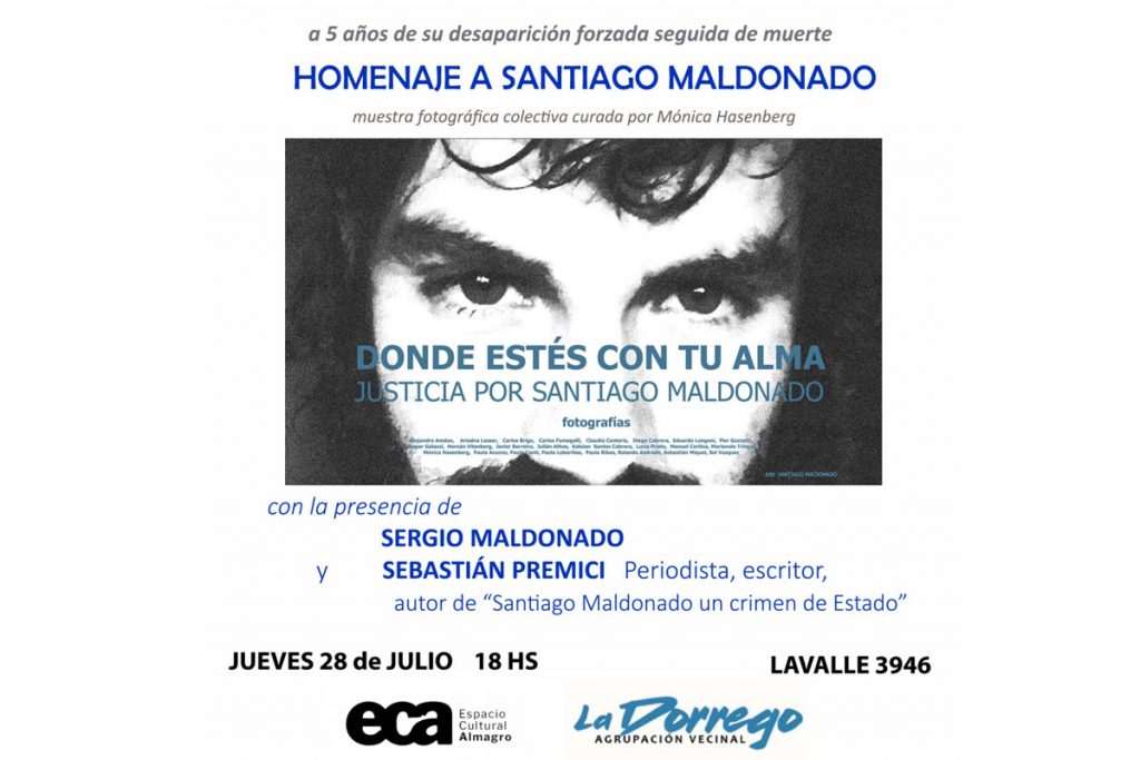 Muestra fotográfica: homenaje a Santiago Maldonado a 5 años de su desaparición forzada 1 Muestra fotográfica: homenaje a Santiago Maldonado a 5 años de su desaparición forzada