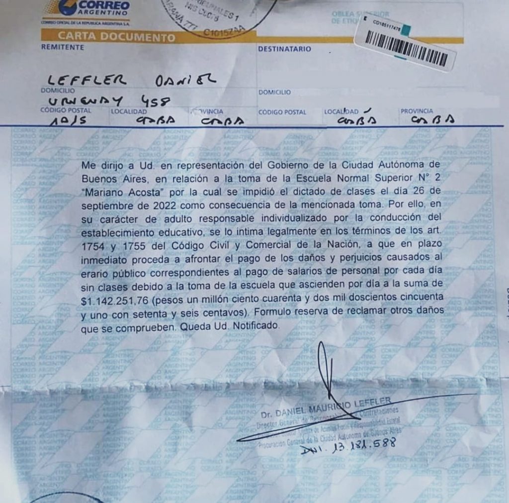 Así intimida el Gobierno de la Ciudad a familias de estudiantes que participan en la toma de escuelas 1 Toma de escuelas