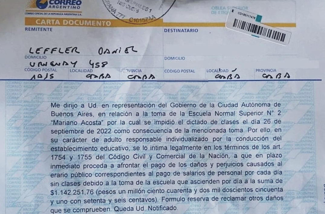 Así intimida el Gobierno de la Ciudad a familias de estudiantes que participan en la toma de escuelas