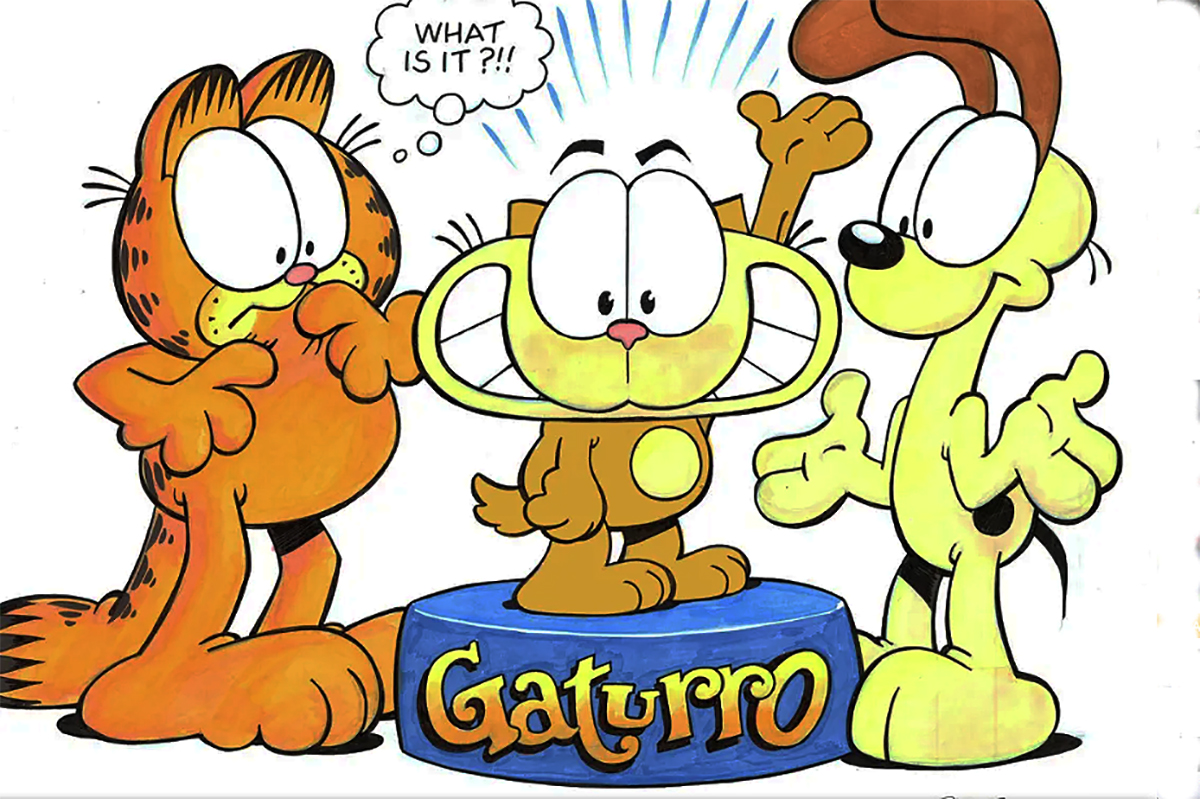 El dibujante de Garfield publicó una viñeta donde el famoso personaje se impresiona al ver a Gaturro