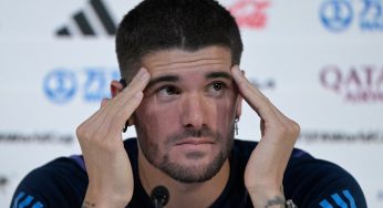 De Paul no completó la práctica y está en duda para el partido ante Países Bajos
