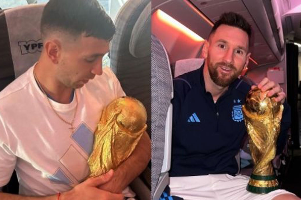 La felicidad junto a la Copa del Mundo, retratada por Messi y los propios jugadores en sus redes sociales