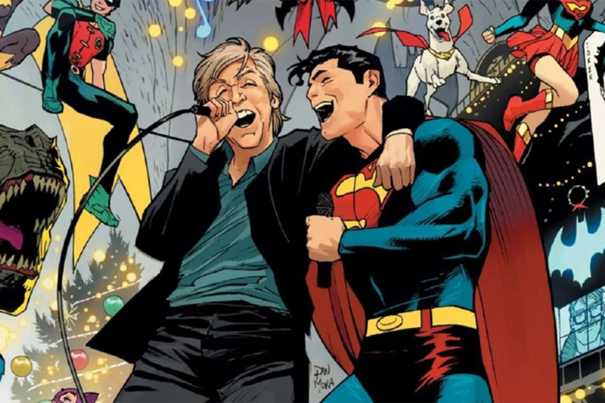 Dos potencias se saludan: Paul McCartney y Superman hacen karaoke en un especial navideño de DC Comics