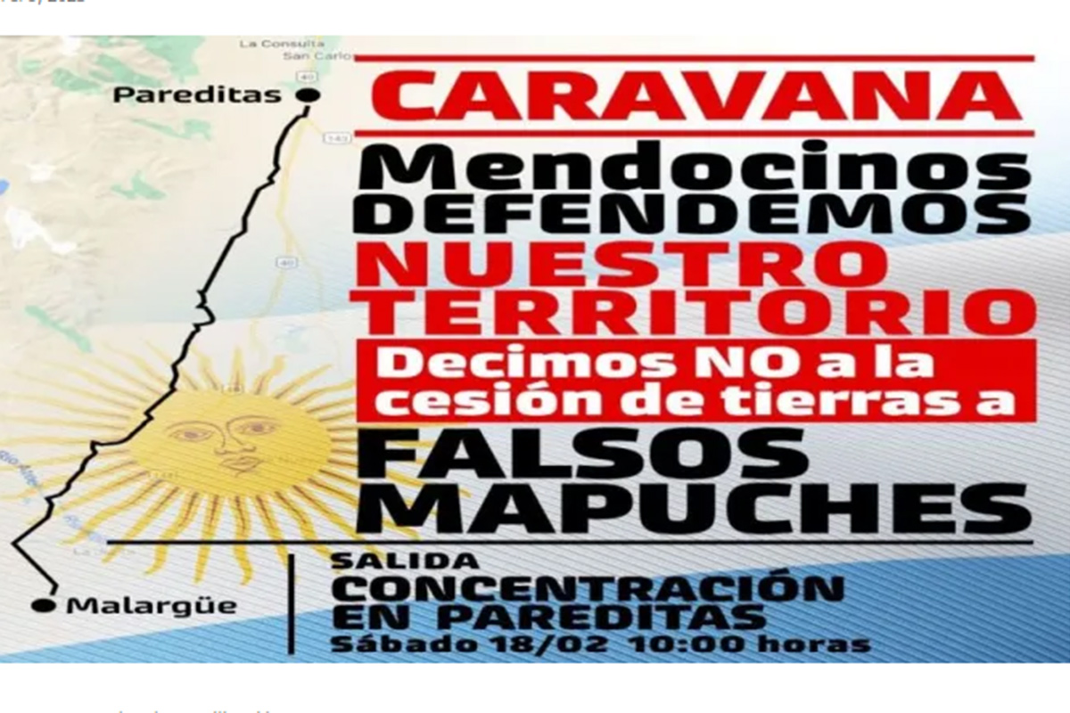 Liderados por un empresario del PRO, marchan en Mendoza contra la cesión de tierras «a falsos mapuches»