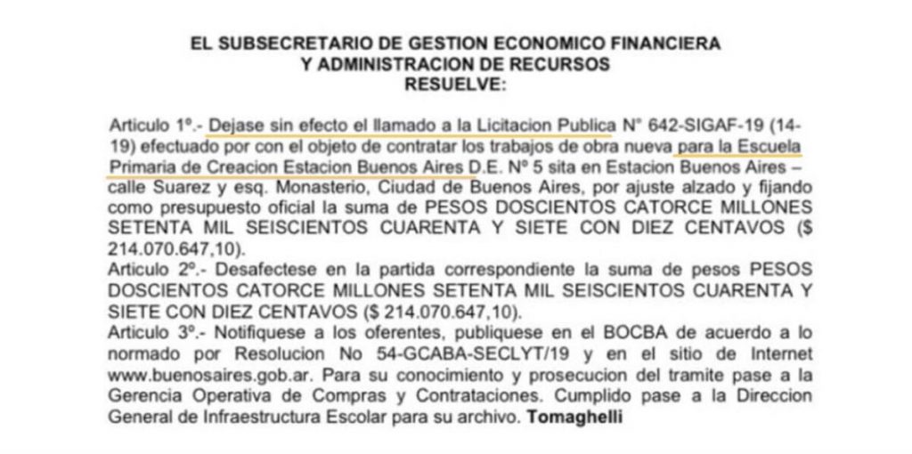 Nación anunció que construirá una escuela porteña que Larreta se negó a hacer