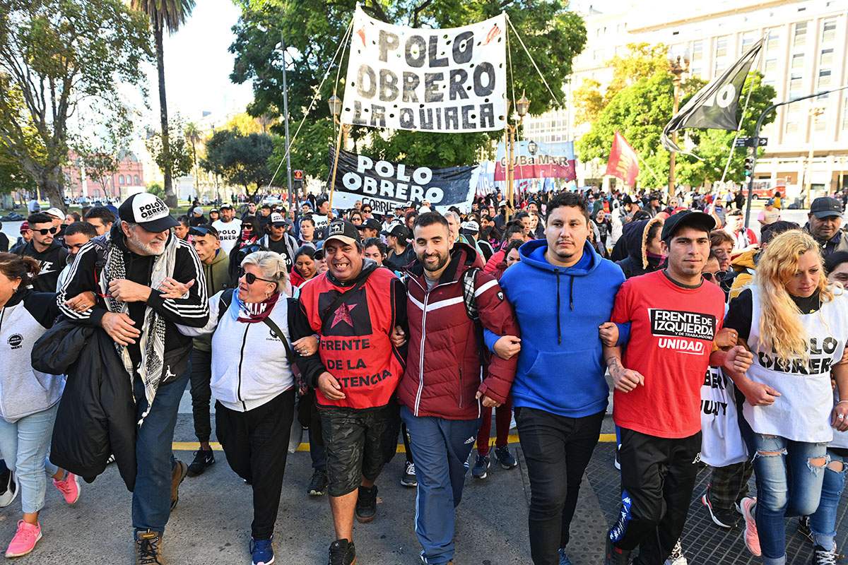 Unidad Piquetera define plan de lucha y moviliza a Plaza de Mayo