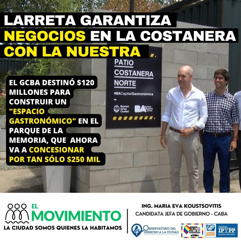 El Gobierno de la Ciudad construyó una confitería en el Parque de la Memoria por $120 millones y la va a concesionar por 250 mil pesos mensuales 2 El Gobierno de la Ciudad construyó una confitería en el Parque de la Memoria por $120 millones y la va a concesionar por 250 mil pesos mensuales