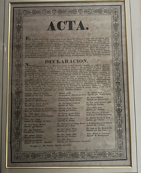 La Aduana recuperó un impreso original manuscrito de la Declaración de Independencia de 1816