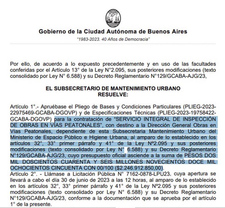 Larreta destinará $ 2.247 millones de pesos para inspeccionar veredas 1 Larreta destinará $ 2.247 millones de pesos para inspeccionar veredas