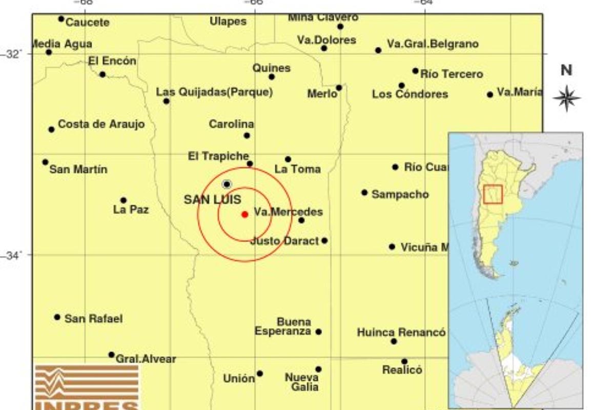 Un sismo de magnitud 3.1 se produjo en el norte de San Luis