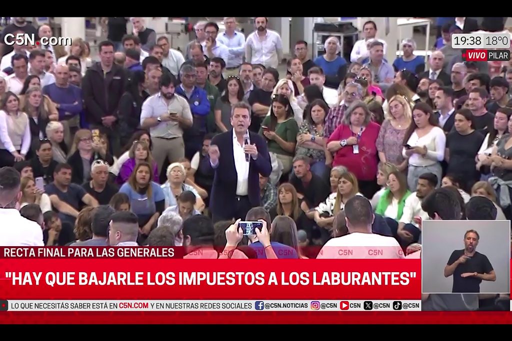 Massa cerró su campaña en una fábrica de Pilar: "Somos un país maravilloso que tiene que ponerse de acuerdo"