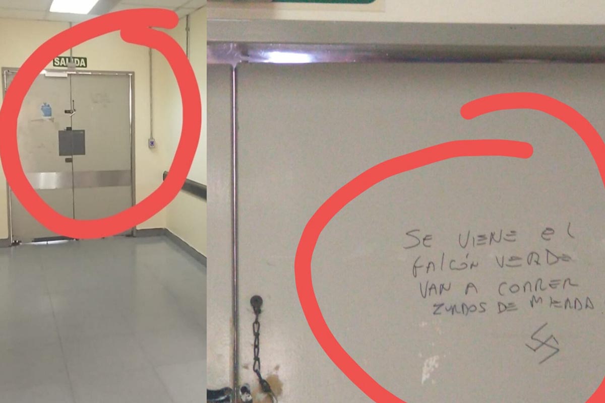 Esvásticas, Falcon verde y amenazas: las pintadas que aparecieron en la sede gremial del Hospital Durand