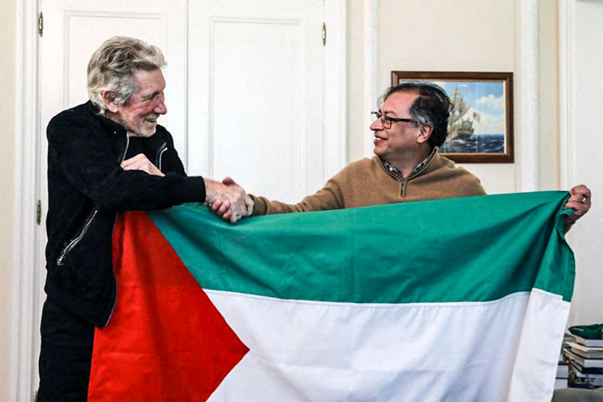 Roger Waters visitó a Gustavo Petro y destacó su posición “para detener el genocidio en Palestina”