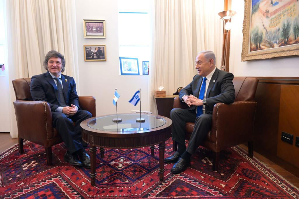 Milei se reunió con Netanyahu, quien le agradeció su «firme apoyo» a Israel