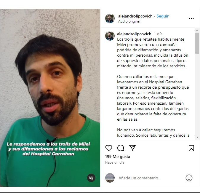 Delegado del Hospital Garrahan denuncia graves amenazas 1 Delegado del Hospital Garrahan denuncia graves amenazas