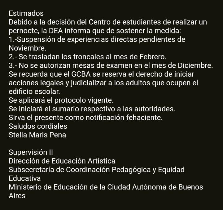 Funcionarios porteños amenazan a estudiantes para que no hagan medidas de fuerza contra la reforma educativa 1 Funcionarios porteños amenazan a estudiantes para que no hagan medidas de fuerza contra la reforma educativa