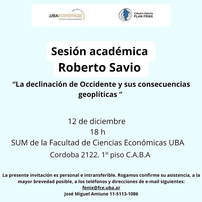 Roberto Savio y la declinación de Occidente 1 Roberto Savio y la declinación de Occidente