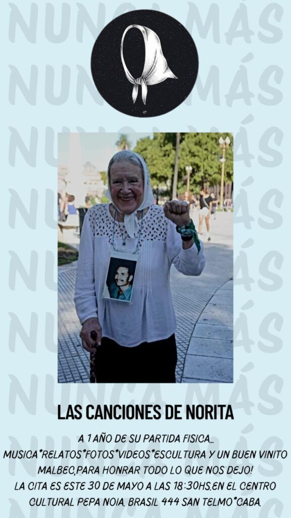 Múltiples homenajes a un año de la partida de Norita, la Madre de todas las batallas