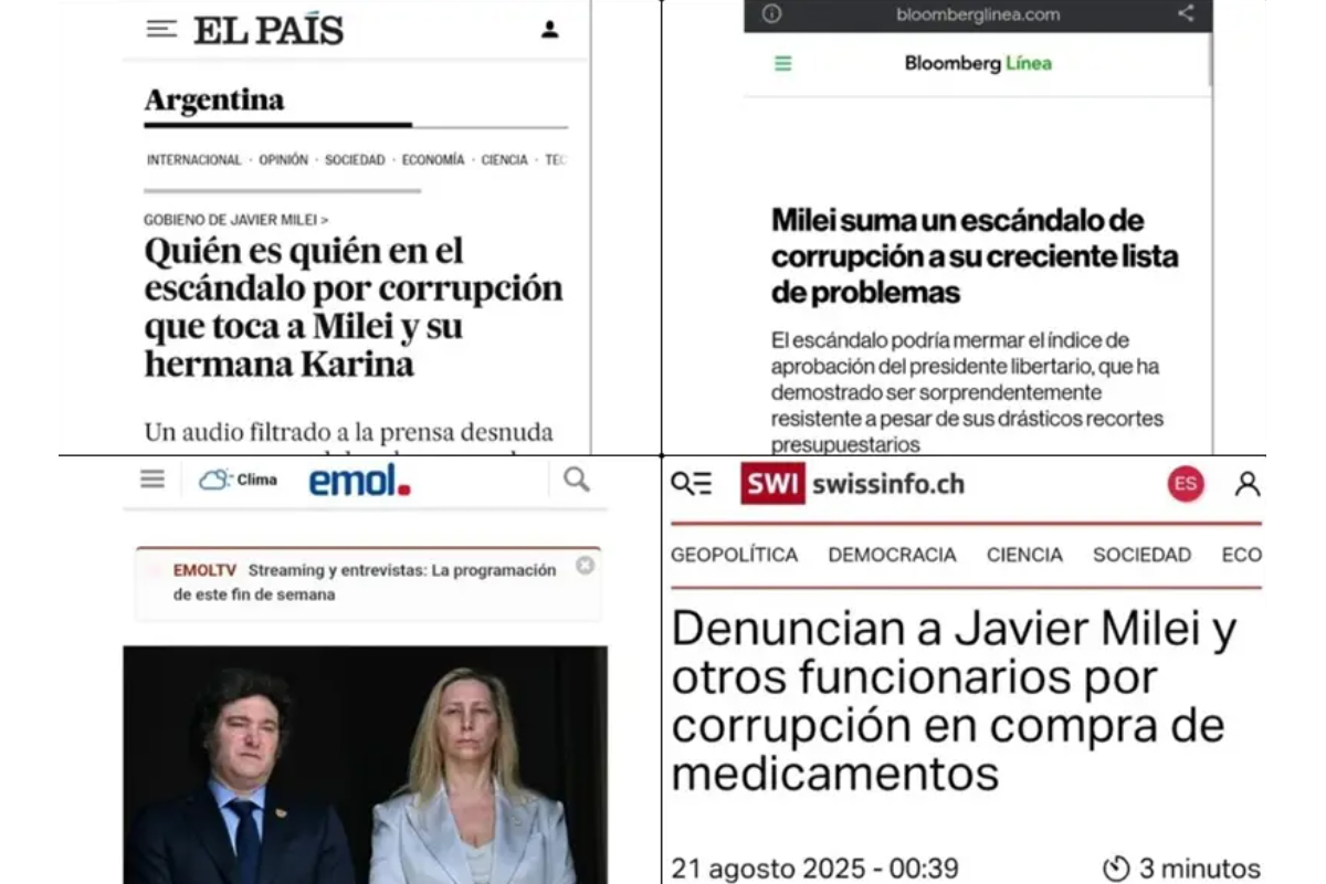 "Fenómeno barrial": medios de todo el mundo hacen foco en el caso Spagnuolo y la corrupción libertaria