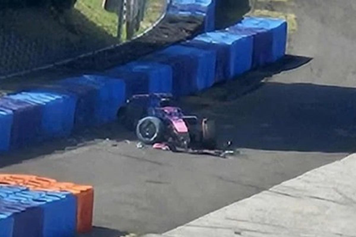 Colapinto sufrió un accidente en las pruebas de neumáticos de Alpine en Hungría