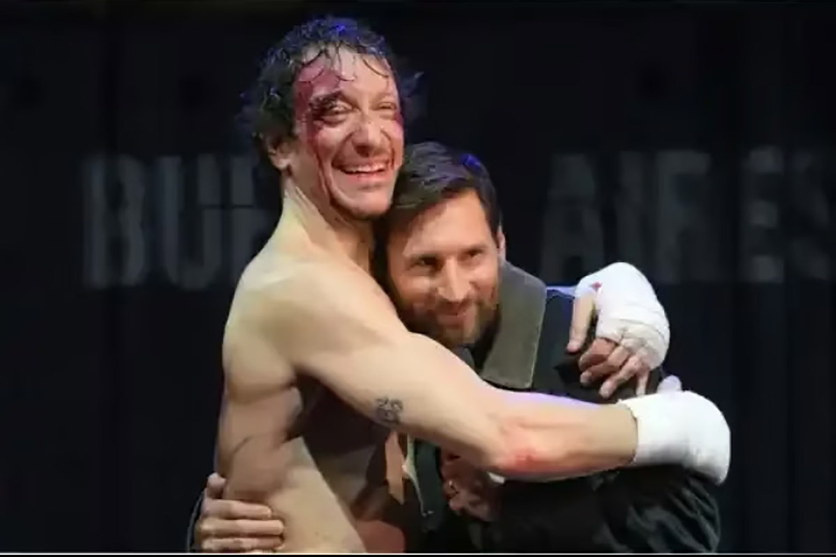 Messi, Nico Vázquez y Rocky: un encuentro que sacudió la calle Corrientes