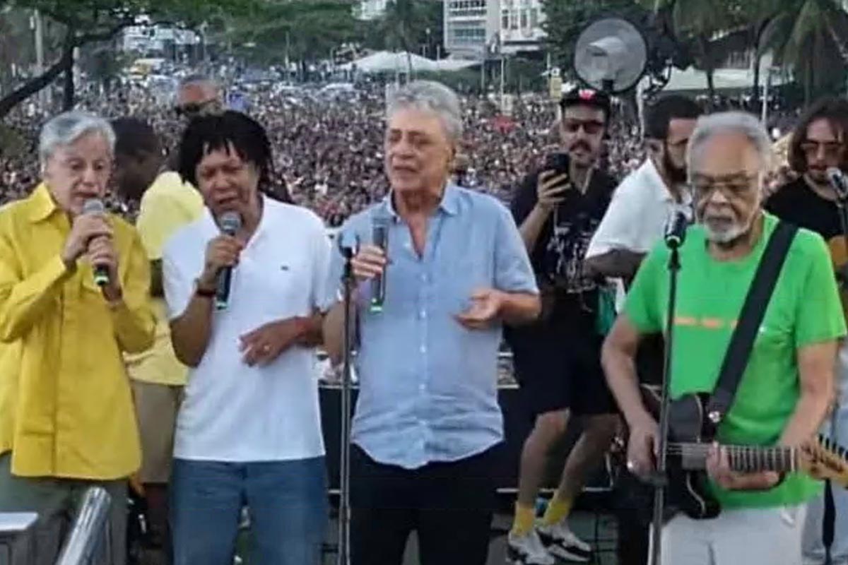 Caetano Veloso, Gilberto Gil, Chico Buarque y Djavan movilizan a miles de personas contra la impunidad política en Brasil