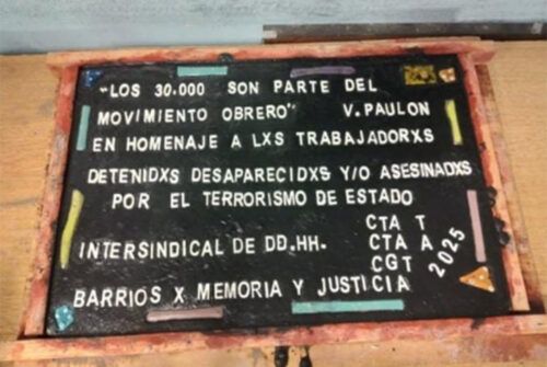 Homenaje a desaparecidos: colocarán una baldosa conmemorativa en la Secretaría de Trabajo