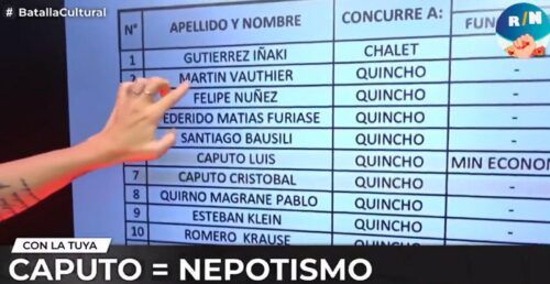 Denuncian que los hijos de Caputo trabajan para privados y acceden a información privilegiada en Economía