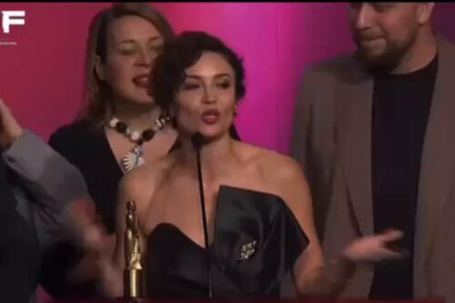 Mengolini en los Martín Fierro, ante la mirada de Trebucq: «Acá no tenemos Gobierno, son vasallos de Trump»