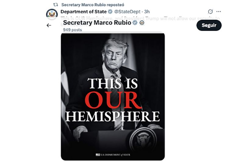 "El hemisferio es nuestro, nuestro", dice Trump