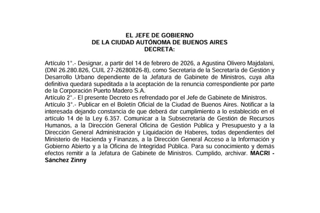 Jorge Macri remueve a una funcionaria de confianza y pone a una persona leal a Angelici