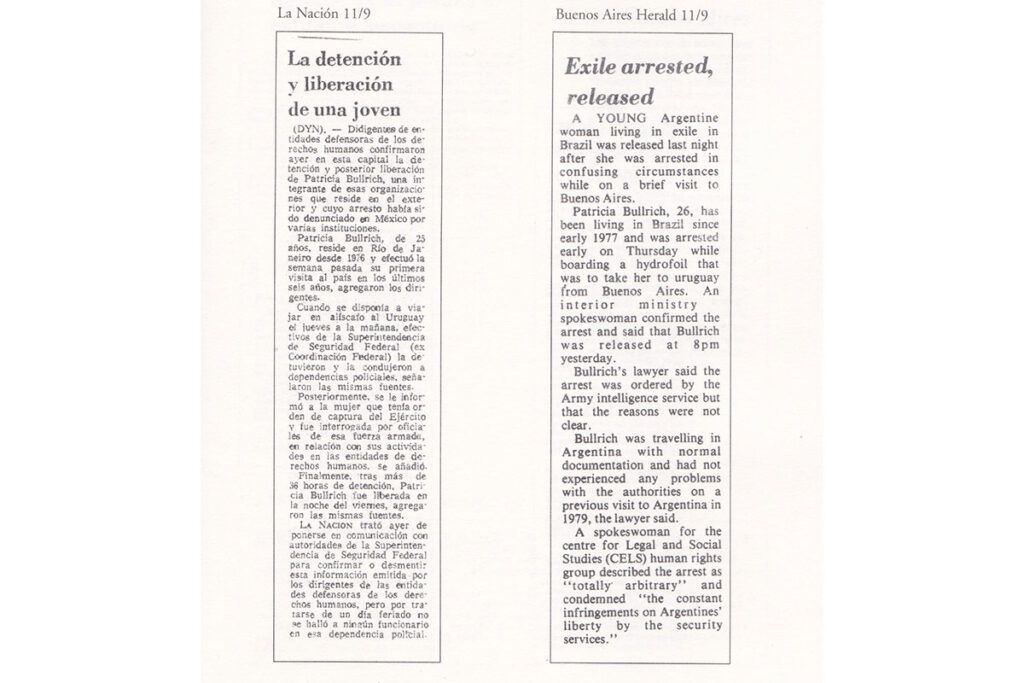 El día en que la dictadura detuvo a Patricia Bullrich y la salvaron los organismos de Derechos Humanos