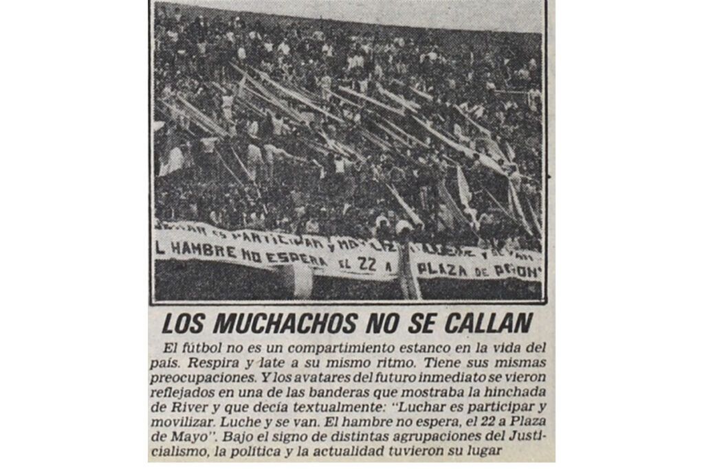 “Luche y se van”: la bandera de River contra los militares en un superclásico durante la dictadura