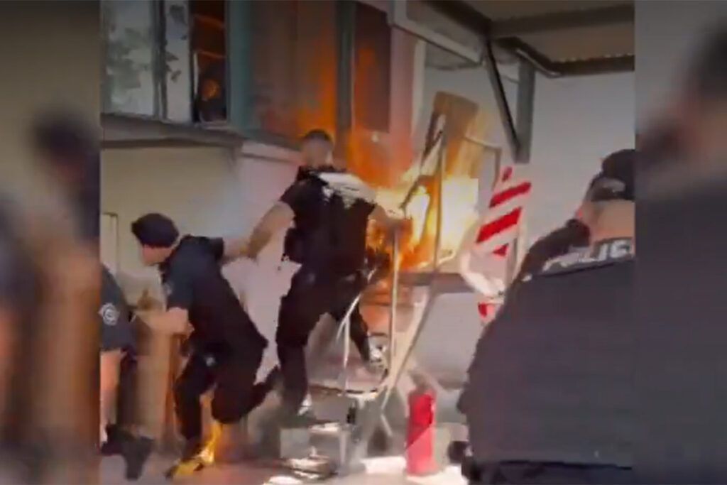 Rosario: Investigan si una Taser inició el fuego que hirió al vigilador que reclamaba por su salario