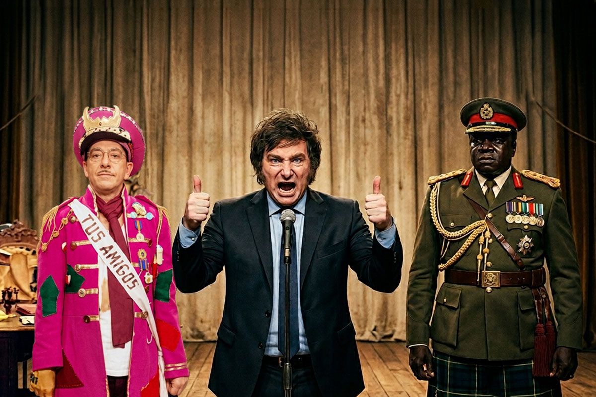 Milei, entre Alberto Olmedo y el tirano ugandés Idi Amín Dada