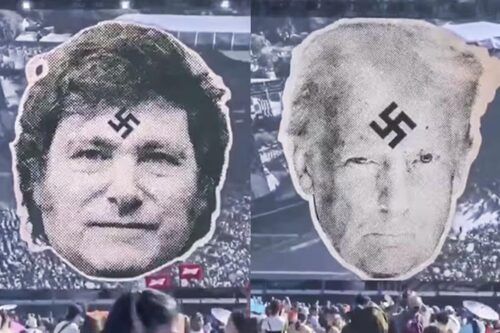 Lollapalooza Chile: las imágenes de Milei, Netanyahu y Trump con esvásticas que explotaron las redes