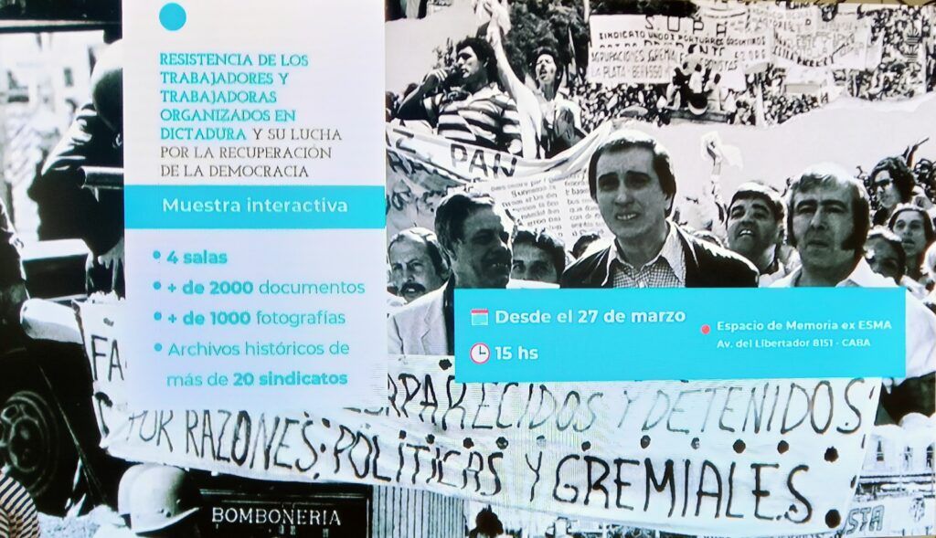 La CGT inauguró una muestra sobre la resistencia obrera en dictadura en la ex ESMA