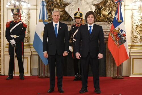 Milei recibe al presidente chileno José Antonio Kast en la Casa Rosada 