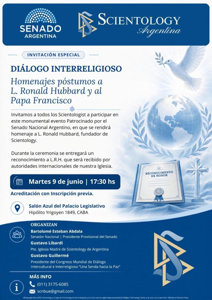 Después de los antivacunas, la cienciología ahora también llega al Congreso de la Nación, con un homenaje a su fundador 1 Después de los antivacunas, la cienciología ahora también llega al Congreso de la Nación, con un homenaje a su fundador