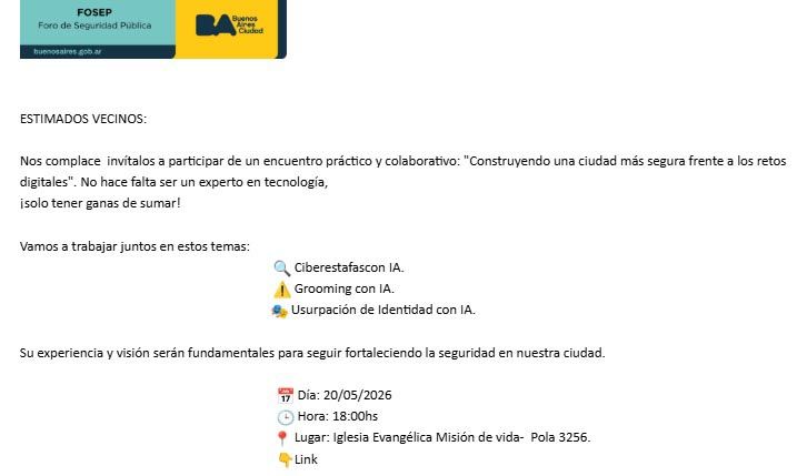 Charlas sobre grooming en un templo evangelista: la iniciativa del Gobierno porteño para la comunidad educativa 1 Charlas sobre grooming en un templo evangelista: la iniciativa del Gobierno porteño para la comunidad educativa