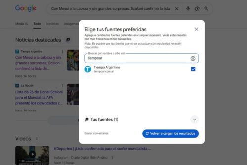 Google activó “Fuentes Preferidas”: cómo hacer para que Tiempo Argentino aparezca en tus búsquedas