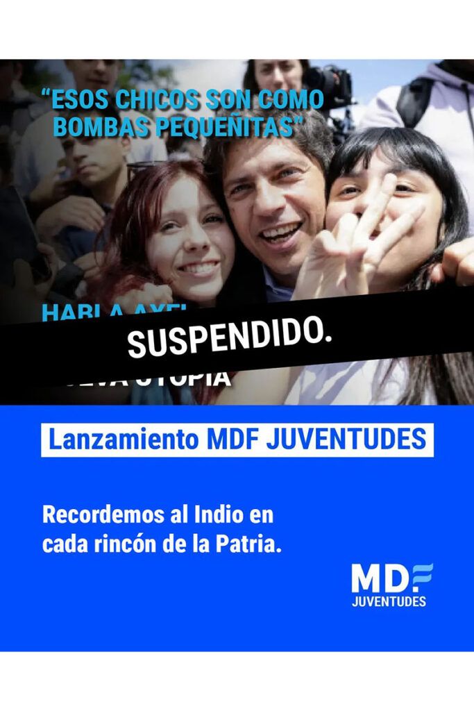 Por la muerte del Indio, Kicillof suspendió el acto del MDF “Juventudes” que se iba a realizar en San Martín