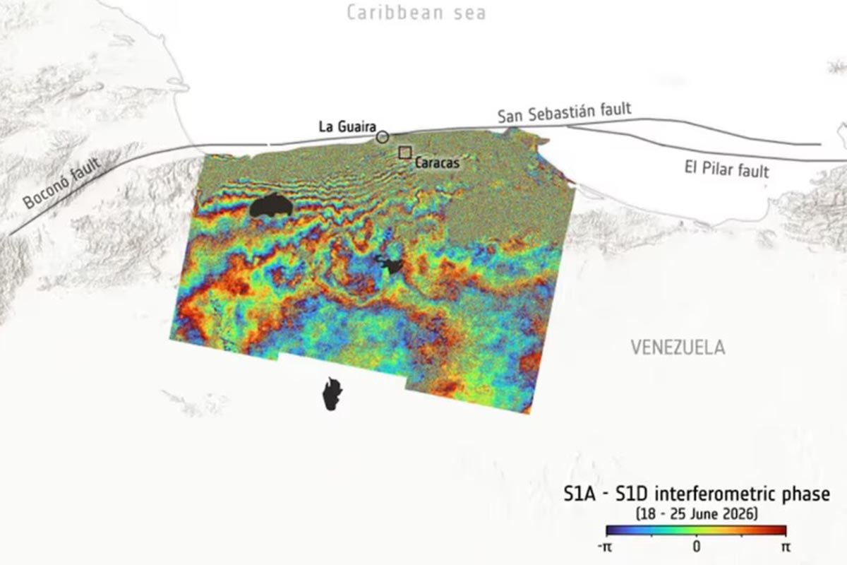 La NASA muestra el desplazamiento terrestre por los terremotos en Venezuela