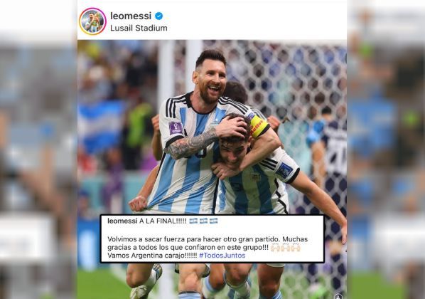 Messi repitió exactamente el mismo posteo que en la previa de la final de 2022